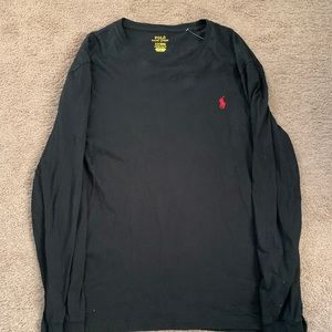 Black Polo Ralph Lauren Long sleeve shirt with red logo